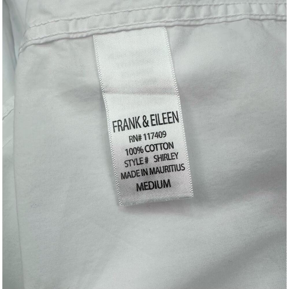 Frank & Eileen Shirley Oversized White Button Up Shirt 100% Cotton Size Medium - Picture 10 of 11